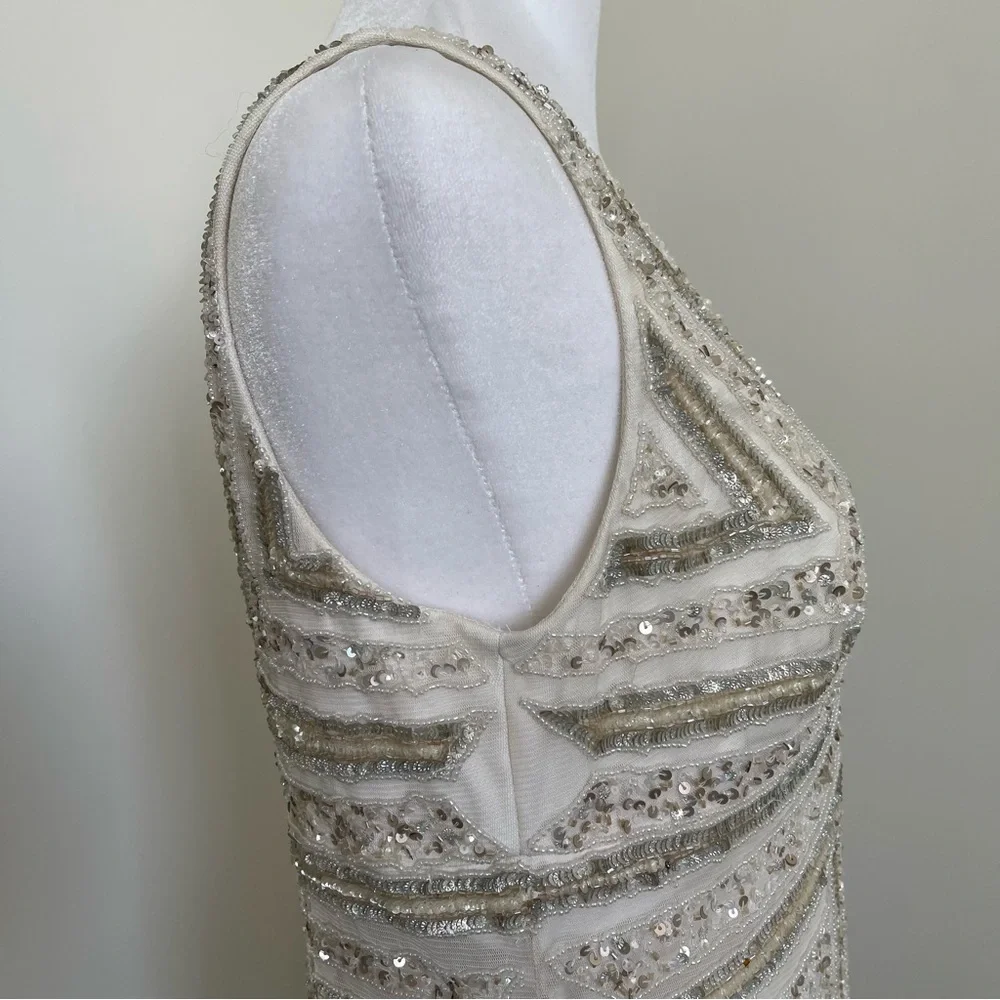 Adrianna Papell Beaded V-Neck Sheath Dress Size 8 NEW - Picture 5 of 15
